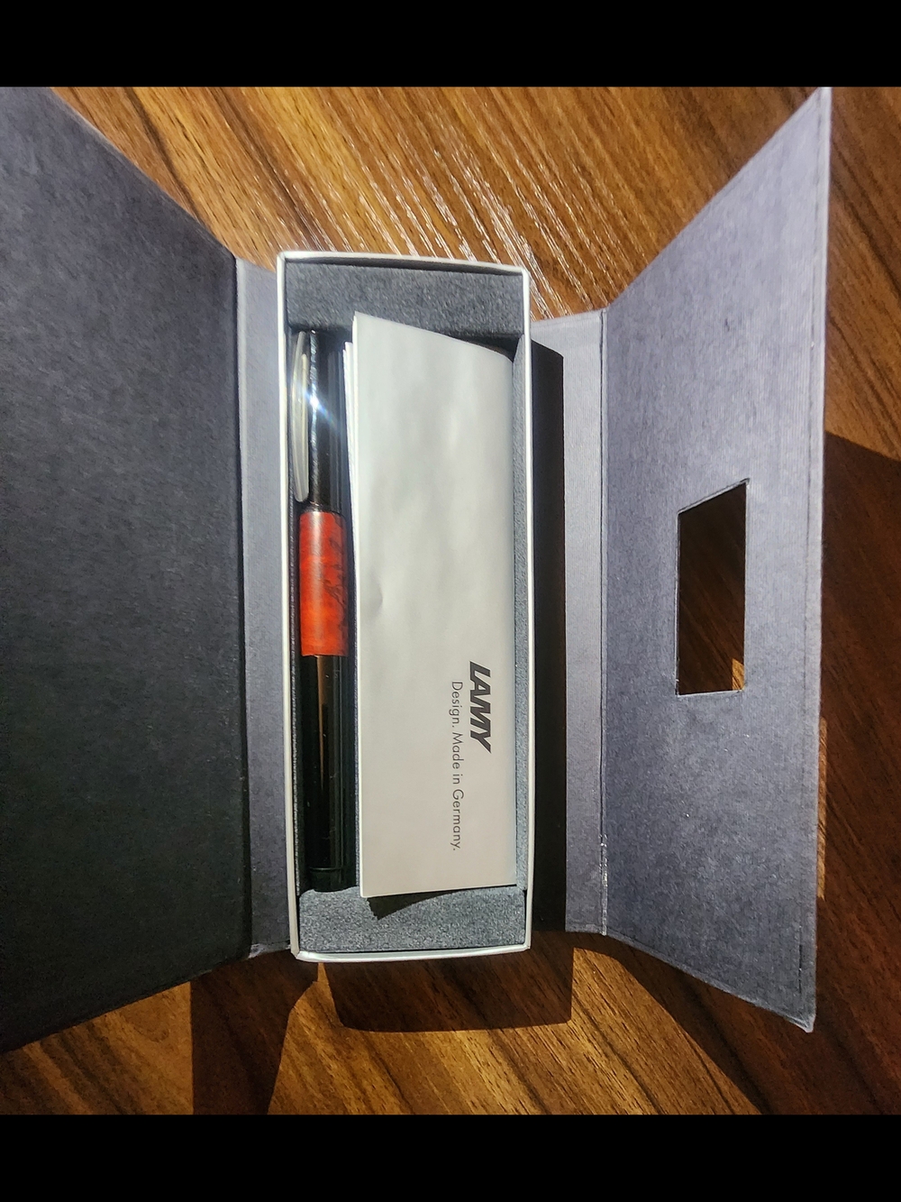 LAMY Accent 98 Briarwood Fountain Pen – 14K Gold Fine Nib – Appears Unused